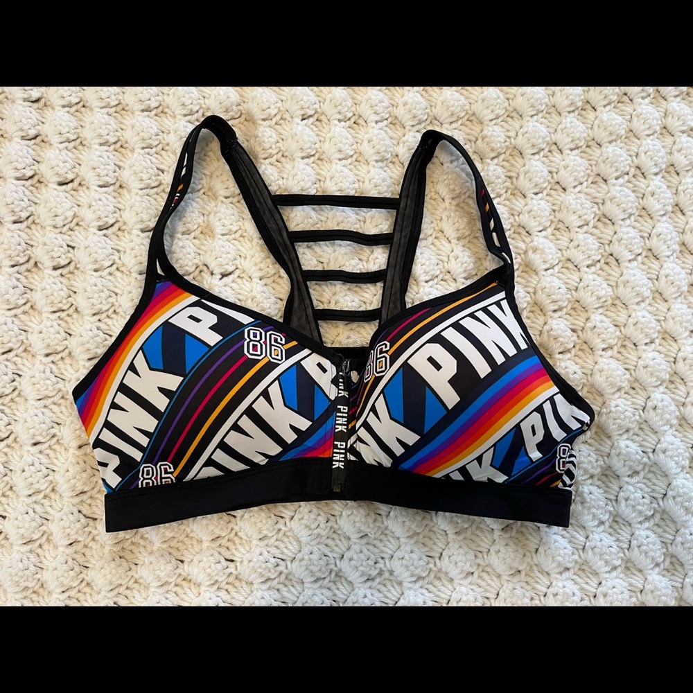 Victoria’s Secret Pink Front-Zip Sports Bra